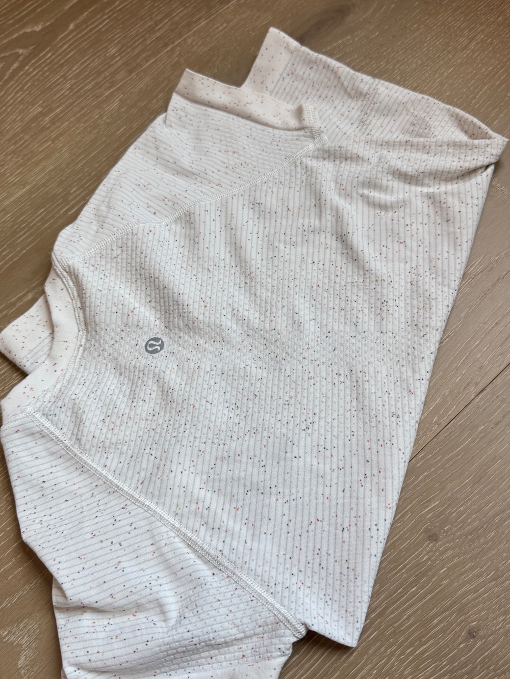 White multicolor Speckled Ribbed tshirt